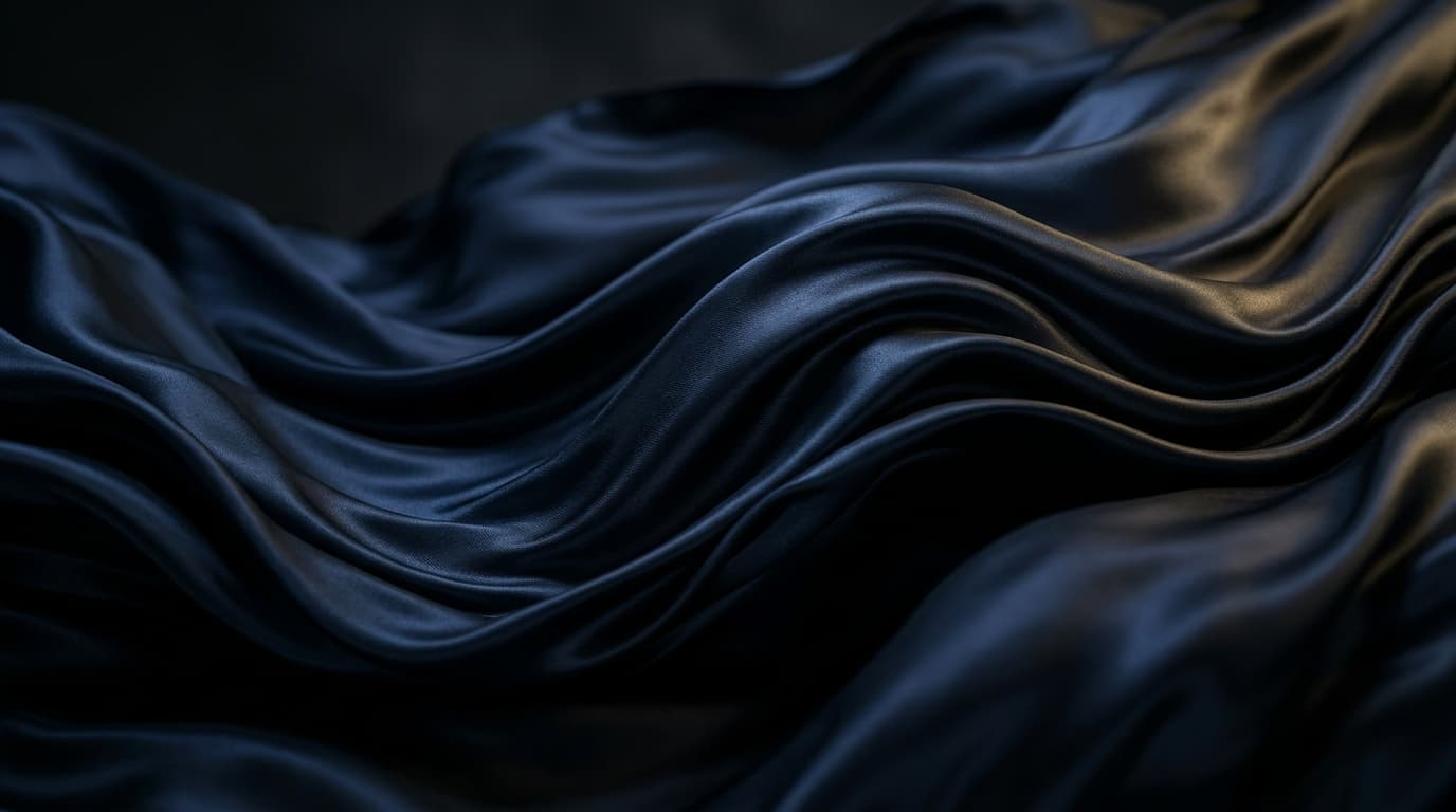 Luxury draped midnight silk